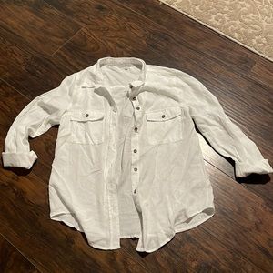 White button up casual top